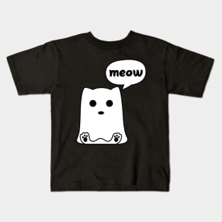 Halloween Ghost Cat Kids T-Shirt